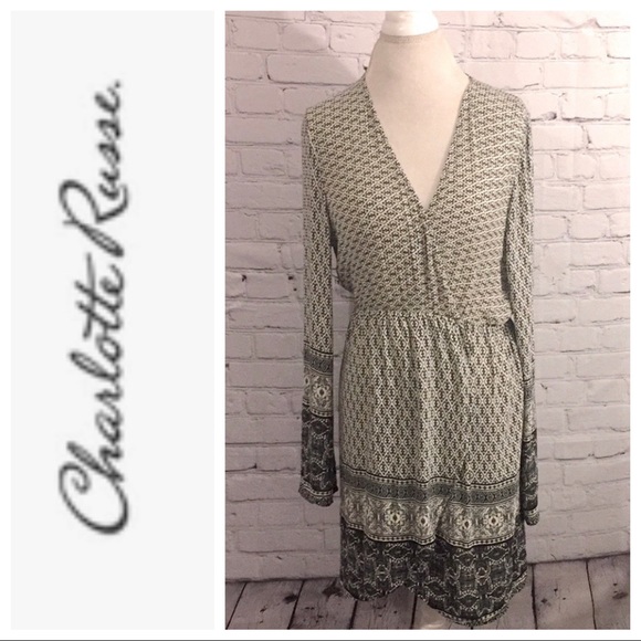 Charlotte Russe black and ivory mixed print boho Large - Picture 10 of 10